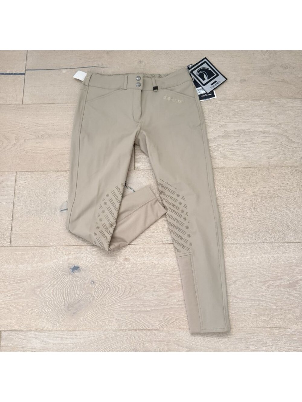 NEW Romfh 26R Gabriella Knee Pad Breeches Euro Seat White Sand
